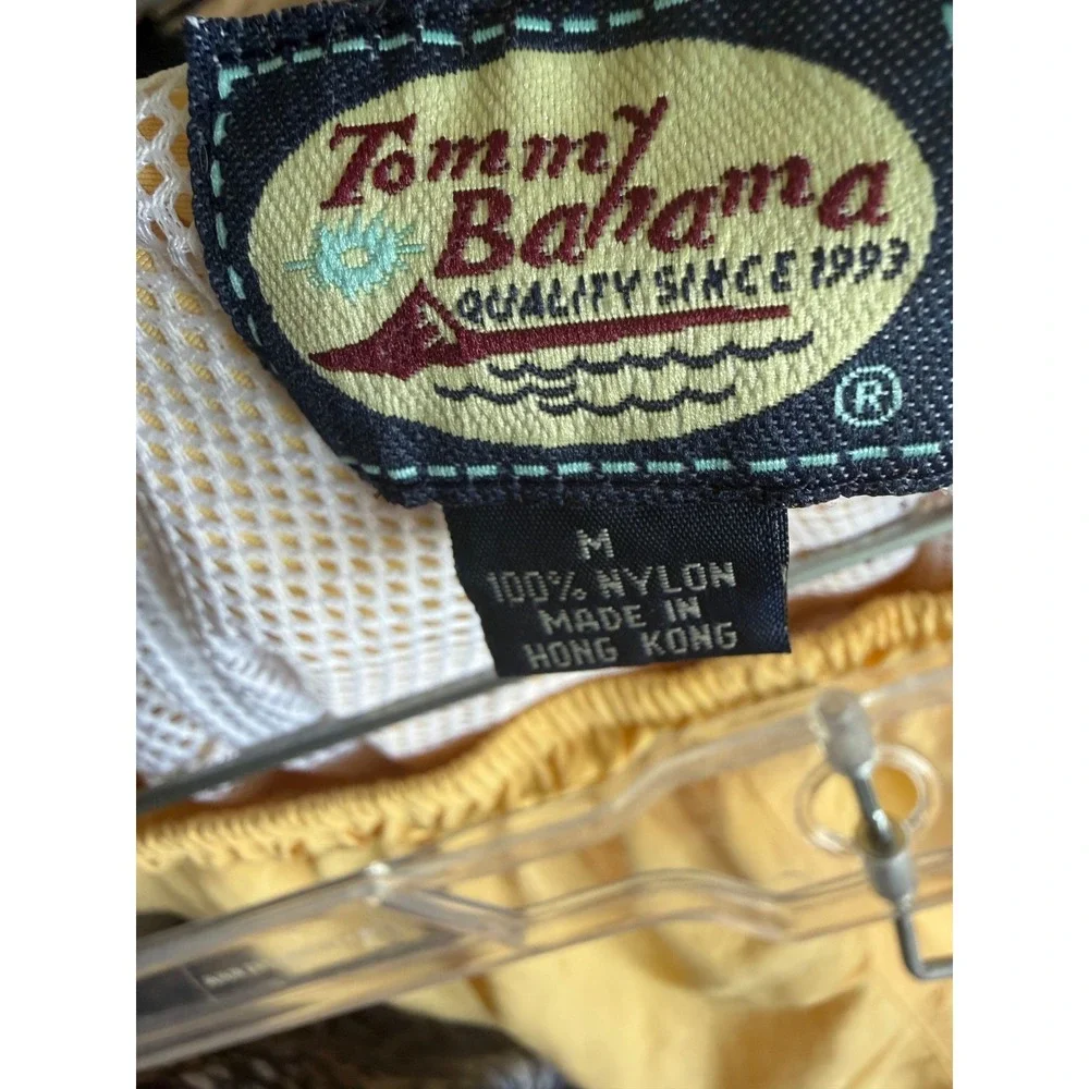 Tommy Bahama Relax Paradise Nation Swim Trunks Yellow Embroidered Marlin Mens